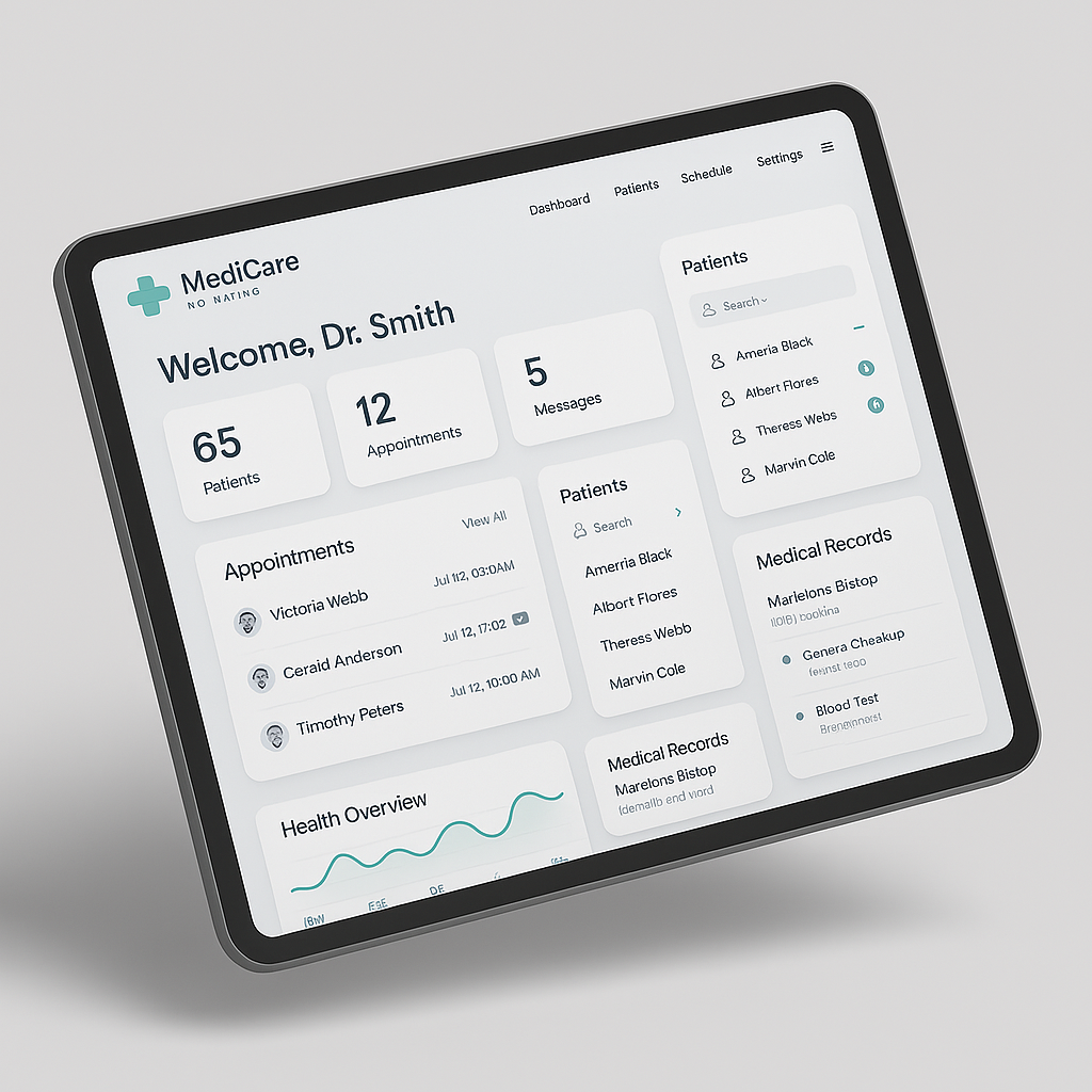 Healthcare Provider Dashboard case study - We developed a HIPAA-compliant dashboard with real-time data visualization, auto